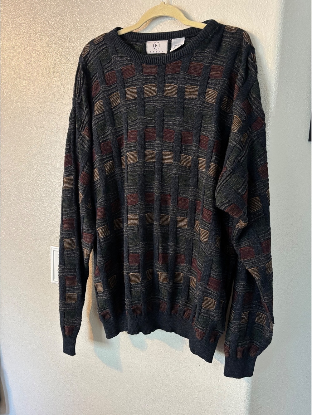 Vintage Farah Grandpacore 3D Knit Sweater XL